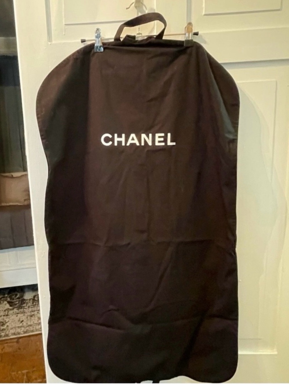 CHANEL Black and White Logo Designer Garment Cover